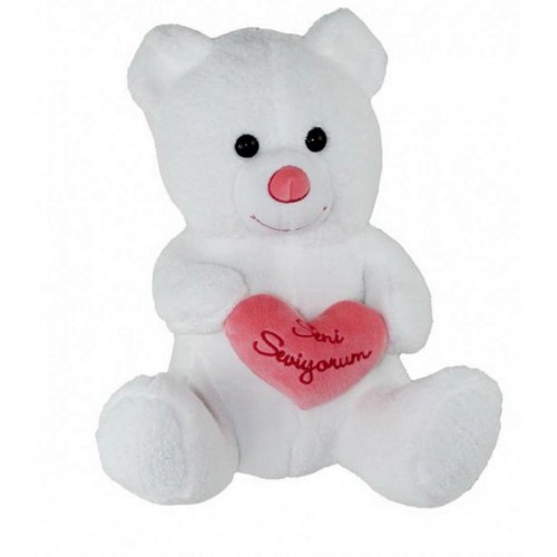 45 CM BEYAZ KALPLİ AYI OYUNCAK AYI PELUŞ 45 CM BEYAZ KALPLİ AYI OYUNCAK AYI PELUŞ
