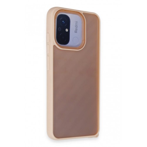 Newface Xiaomi Redmi 12C Kılıf Elegant Kapak - Pudra Newface Xiaomi Redmi 12C Kılıf Elegant Kapak - Pudra