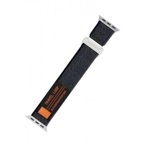 Newface Apple Watch Ultra 49mm Alice Kumaş Kordon - Siyah-Gri Newface Apple Watch Ultra 49mm Alice Kumaş Kordon - Siyah-Gri