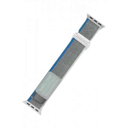 Newface Apple Watch 41mm Alice Kumaş Kordon - Mavi-Gri Newface Apple Watch 41mm Alice Kumaş Kordon - Mavi-Gri