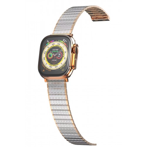 Newface Apple Watch 41mm Made Metal Kordon - Gümüş-Rose Gold Newface Apple Watch 41mm Made Metal Kordon - Gümüş-Rose Gold