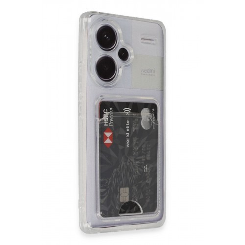 Newface Xiaomi Redmi Note 13 Pro Plus Kılıf Kart Şeffaf Silikon - Şeffaf