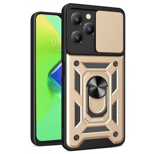 Newface İnfinix Hot 40 Pro Kılıf Pars Lens Yüzüklü Silikon - Gold Newface İnfinix Hot 40 Pro Kılıf Pars Lens Yüzüklü Silikon - Gold