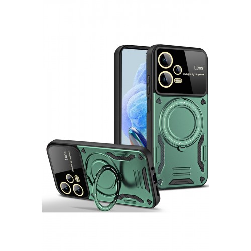 Newface Xiaomi Redmi Note 12 Pro 5G Kılıf Joy Lens Standlı Kapak - Koyu Yeşil Newface Xiaomi Redmi Note 12 Pro 5G Kılıf Joy Lens Standlı Kapak - Koyu Yeşil