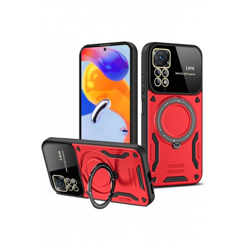 Newface Xiaomi Redmi Note 12 Pro 4G Kılıf Joy Lens Standlı Kapak - Kırmızı Newface Xiaomi Redmi Note 12 Pro 4G Kılıf Joy Lens Standlı Kapak - Kırmızı
