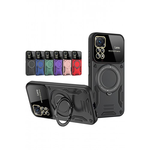 Newface Xiaomi Redmi Note 12 Pro 4G Kılıf Joy Lens Standlı Kapak - Kırmızı Newface Xiaomi Redmi Note 12 Pro 4G Kılıf Joy Lens Standlı Kapak - Kırmızı