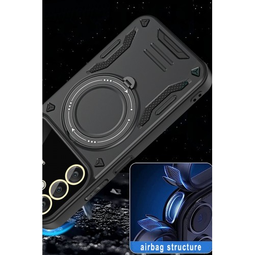 Newface Samsung Galaxy A35 5G Kılıf Joy Lens Standlı Kapak - Koyu Yeşil Newface Samsung Galaxy A35 5G Kılıf Joy Lens Standlı Kapak - Koyu Yeşil