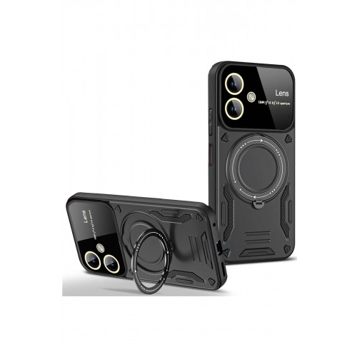 Newface Samsung Galaxy A05 Kılıf Joy Lens Standlı Kapak - Siyah Newface Samsung Galaxy A05 Kılıf Joy Lens Standlı Kapak - Siyah