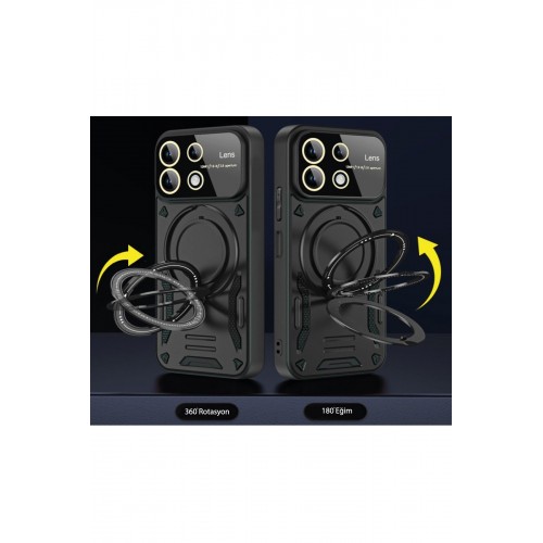 Newface Samsung Galaxy A05 Kılıf Joy Lens Standlı Kapak - Siyah Newface Samsung Galaxy A05 Kılıf Joy Lens Standlı Kapak - Siyah