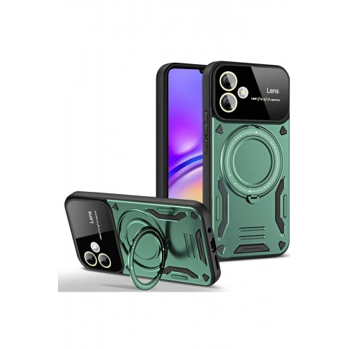 Newface Samsung Galaxy A05 Kılıf Joy Lens Standlı Kapak - Koyu Yeşil Newface Samsung Galaxy A05 Kılıf Joy Lens Standlı Kapak - Koyu Yeşil