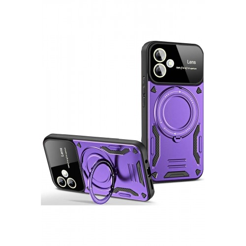 Newface Samsung Galaxy A05 Kılıf Joy Lens Standlı Kapak - Mor Newface Samsung Galaxy A05 Kılıf Joy Lens Standlı Kapak - Mor