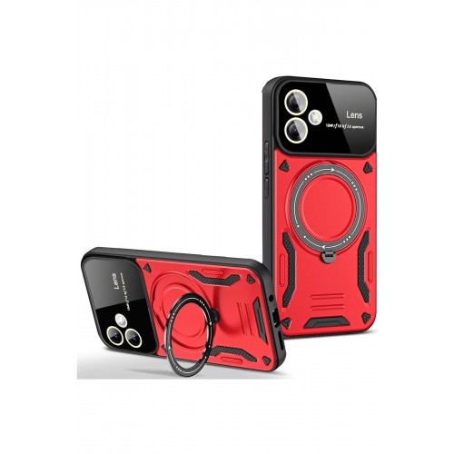 Newface Samsung Galaxy A05 Kılıf Joy Lens Standlı Kapak - Kırmızı Newface Samsung Galaxy A05 Kılıf Joy Lens Standlı Kapak - Kırmızı