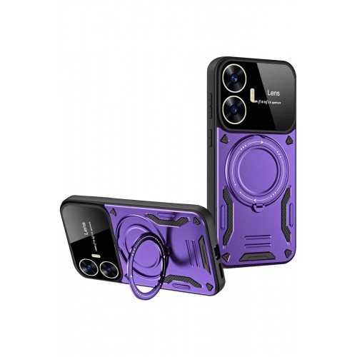 Newface Realme C55 Kılıf Joy Lens Standlı Kapak - Mor Newface Realme C55 Kılıf Joy Lens Standlı Kapak - Mor