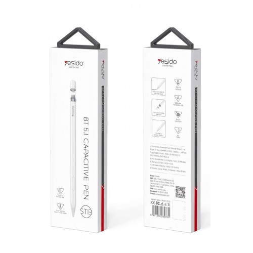 Yesido ST13 BT 5.1 Capasitive Lightning Dokunmatik Stylus Pen Kalem - Beyaz Yesido ST13 BT 5.1 Capasitive Lightning Dokunmatik Stylus Pen Kalem - Beyaz