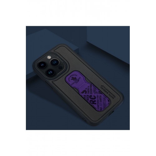 Santa Barbara Polo Racquet Club iPhone 15 Pro Max Blaise Stand Kapak - Mor Santa Barbara Polo Racquet Club iPhone 15 Pro Max Blaise Stand Kapak - Mor