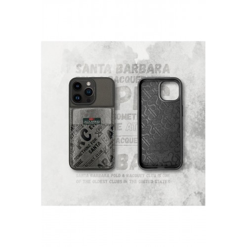 Santa Barbara Polo Racquet Club iPhone 15 Pro Hulda Kartvizitli Kapak - Gri Santa Barbara Polo Racquet Club iPhone 15 Pro Hulda Kartvizitli Kapak - Gri