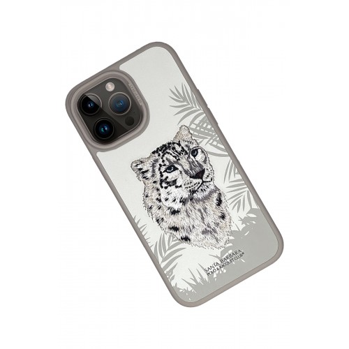 Santa Barbara Polo Racquet Club iPhone 15 Pro Savanna Kapak - Snow Leopard Beyaz Santa Barbara Polo Racquet Club iPhone 15 Pro Savanna Kapak - Snow Leopard Beyaz