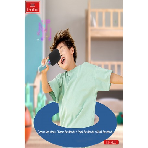 Earldom MC6 Led Işıklı Karaoke Mikrofon - Siyah Earldom MC6 Led Işıklı Karaoke Mikrofon - Siyah