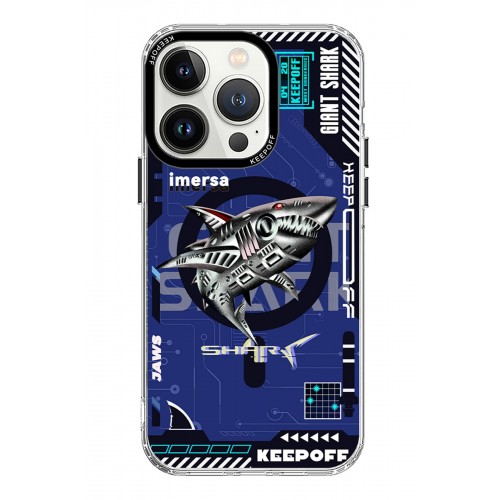 Keep Off iPhone 15 Pro DNA Magsafe Kapak - Men Eating Shark Keep Off iPhone 15 Pro DNA Magsafe Kapak - Men Eating Shark