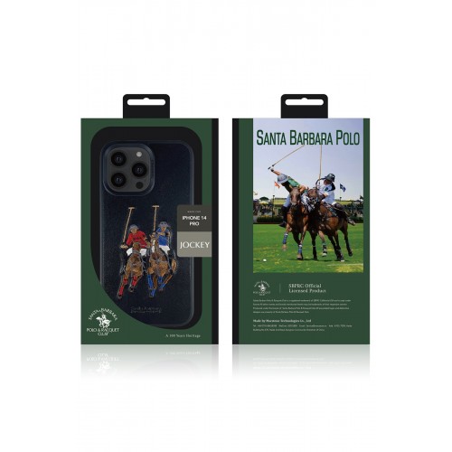Santa Barbara Polo Racquet Club iPhone 14 Pro Max Jockey Deri Kapak - Siyah Santa Barbara Polo Racquet Club iPhone 14 Pro Max Jockey Deri Kapak - Siyah