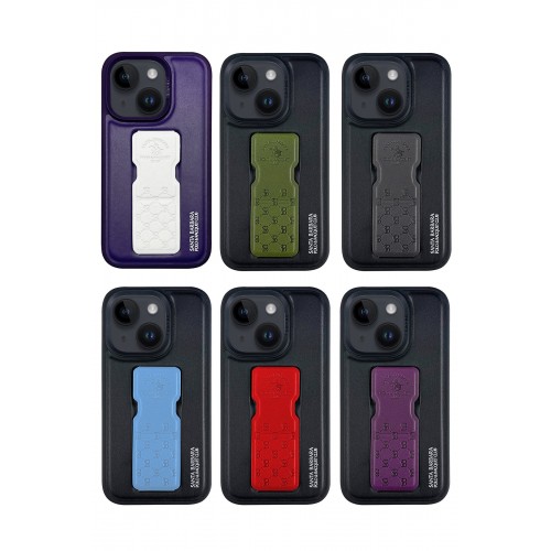 Santa Barbara Polo Racquet Club iPhone 14 Parker Stand Kapak - Gri Santa Barbara Polo Racquet Club iPhone 14 Parker Stand Kapak - Gri