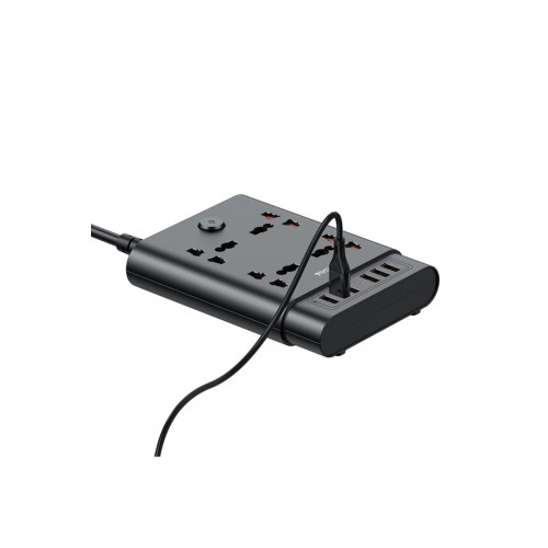Yesido MC08 10in1 6 Adet Usb ve 4 Adet Priz Dönüştürücü 1.8M - Siyah Yesido MC08 10in1 6 Adet Usb ve 4 Adet Priz Dönüştürücü 1.8M - Siyah