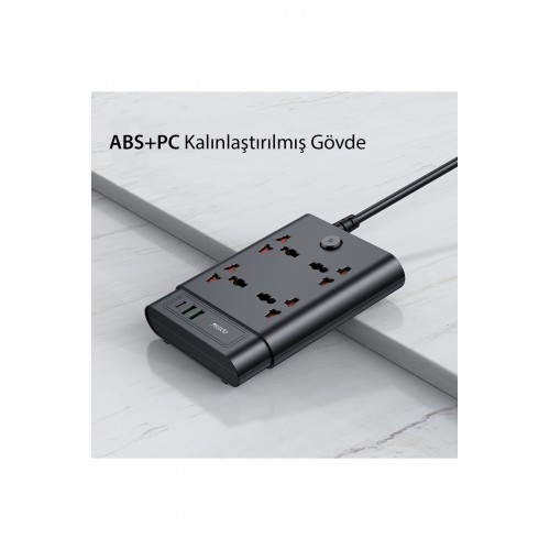 Yesido MC08 10in1 6 Adet Usb ve 4 Adet Priz Dönüştürücü 1.8M - Siyah Yesido MC08 10in1 6 Adet Usb ve 4 Adet Priz Dönüştürücü 1.8M - Siyah