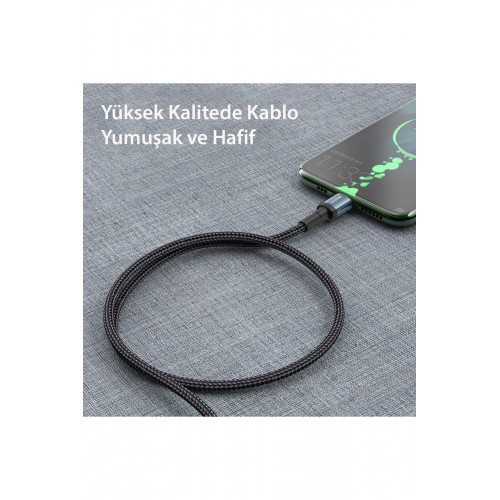Yesido CA79 2M 60W Hasırlı Type-C to Type-C PD Hızlı Şarj Kablosu - Siyah Yesido CA79 2M 60W Hasırlı Type-C to Type-C PD Hızlı Şarj Kablosu - Siyah