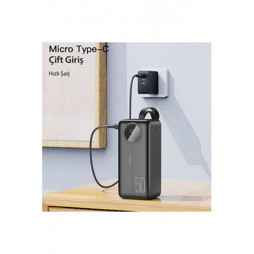 Yesido YP42 30.000 mAh Dijital Göstergeli USB3.0 PD Hızlı Şarj Powerbank - Siyah Yesido YP42 30.000 mAh Dijital Göstergeli USB3.0 PD Hızlı Şarj Powerbank - Siyah