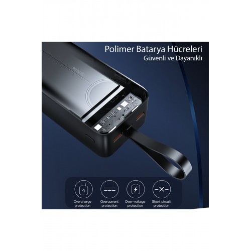 Yesido YP42 30.000 mAh Dijital Göstergeli USB3.0 PD Hızlı Şarj Powerbank - Siyah Yesido YP42 30.000 mAh Dijital Göstergeli USB3.0 PD Hızlı Şarj Powerbank - Siyah