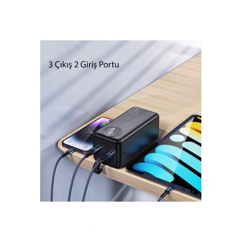 Yesido YP42 30.000 mAh Dijital Göstergeli USB3.0 PD Hızlı Şarj Powerbank - Siyah Yesido YP42 30.000 mAh Dijital Göstergeli USB3.0 PD Hızlı Şarj Powerbank - Siyah