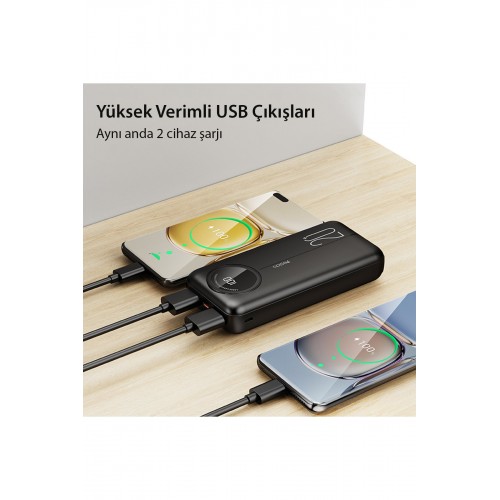 Yesido YP40 10.000 mAh Dijital Göstergeli USB3.0 PD Hızlı Şarj Powerbank - Siyah Yesido YP40 10.000 mAh Dijital Göstergeli USB3.0 PD Hızlı Şarj Powerbank - Siyah