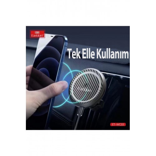 Earldom WC33 Ayarlanabilir Magsafe Araç Tutucu - Siyah Earldom WC33 Ayarlanabilir Magsafe Araç Tutucu - Siyah