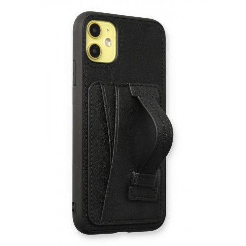 HDD iPhone 12 Kılıf HD Deri Kartvizitli Kapak - Siyah HDD iPhone 12 Kılıf HD Deri Kartvizitli Kapak - Siyah