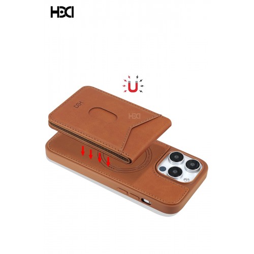 HDD iPhone 15 Pro Max HBC-246 Ottawa Magnet Kartvizitli Standlı Kapak - Kahverengi HDD iPhone 15 Pro Max HBC-246 Ottawa Magnet Kartvizitli Standlı Kapak - Kahverengi