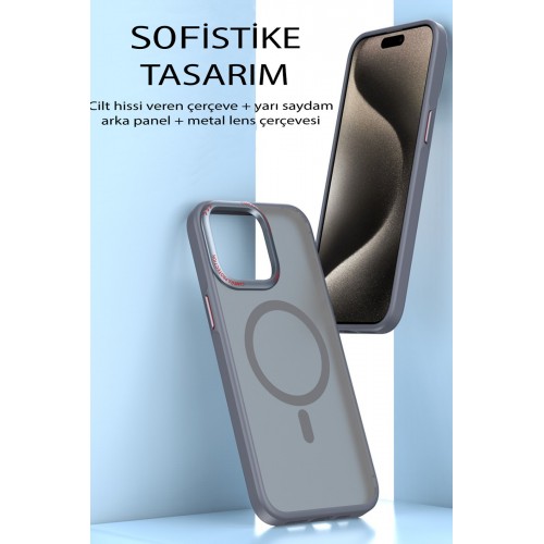 Movenchy iPhone 15 Pro Kılıf Radyant Magsafe Kapak - Derin Mor Movenchy iPhone 15 Pro Kılıf Radyant Magsafe Kapak - Derin Mor