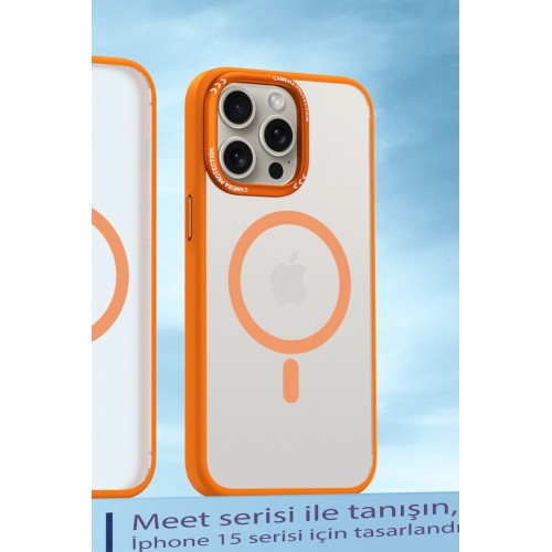 Movenchy iPhone 15 Pro Kılıf Radyant Magsafe Kapak - Turuncu Movenchy iPhone 15 Pro Kılıf Radyant Magsafe Kapak - Turuncu