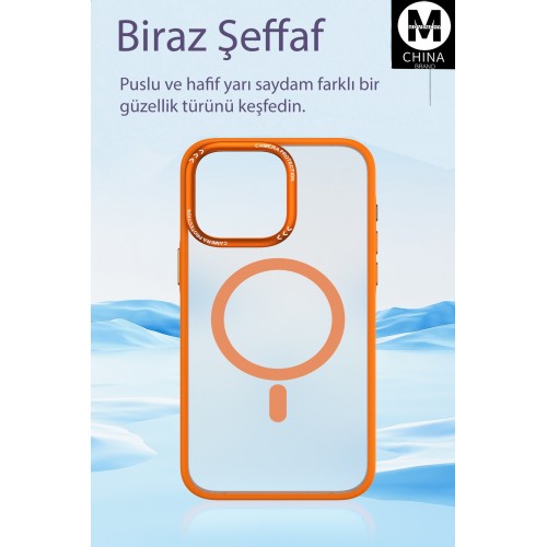 Movenchy iPhone 15 Pro Kılıf Radyant Magsafe Kapak - Turuncu Movenchy iPhone 15 Pro Kılıf Radyant Magsafe Kapak - Turuncu