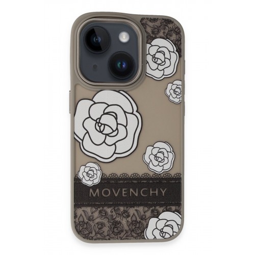 Movenchy iPhone 15 Terra Desenli Kapak - Gri - 3