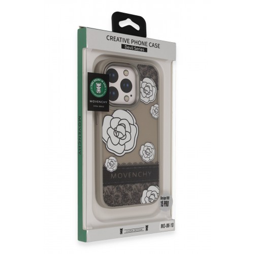 Movenchy iPhone 15 Terra Desenli Kapak - Gri - 3 Movenchy iPhone 15 Terra Desenli Kapak - Gri - 3