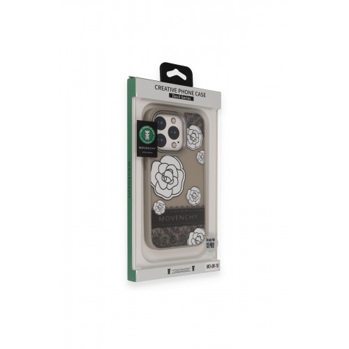 Movenchy iPhone 15 Pro Terra Desenli Kapak - Gri - 3 Movenchy iPhone 15 Pro Terra Desenli Kapak - Gri - 3