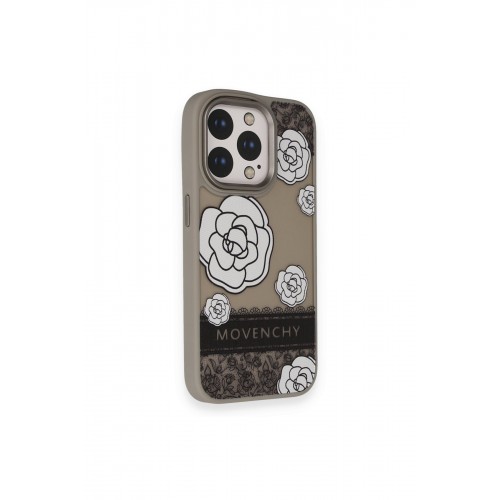 Movenchy iPhone 15 Pro Max Terra Desenli Kapak - Gri - 3 Movenchy iPhone 15 Pro Max Terra Desenli Kapak - Gri - 3