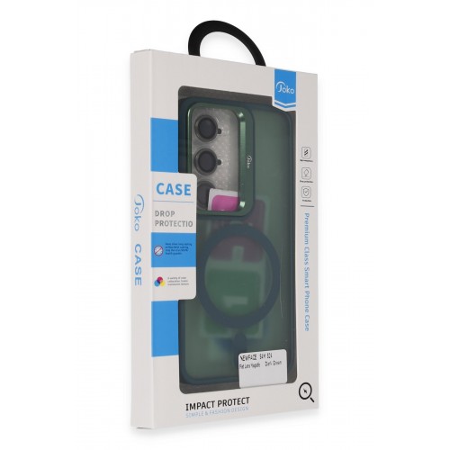 Joko Samsung Galaxy S24 Flet Lens Magsafe Kapak - Koyu Yeşil Joko Samsung Galaxy S24 Flet Lens Magsafe Kapak - Koyu Yeşil