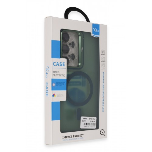 Joko Samsung Galaxy S24 Ultra Flet Lens Magsafe Kapak - Koyu Yeşil Joko Samsung Galaxy S24 Ultra Flet Lens Magsafe Kapak - Koyu Yeşil