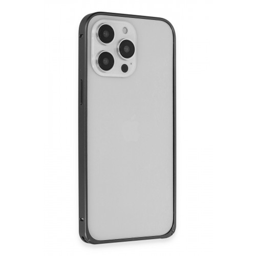Joko iPhone 15 Pro Metal Bumper Mat Kapak - Siyah Joko iPhone 15 Pro Metal Bumper Mat Kapak - Siyah