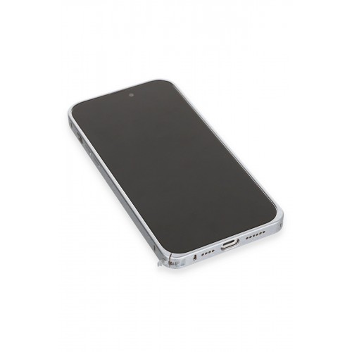 Joko iPhone 15 Pro Max Metal Bumper Mat Kapak - Gri Joko iPhone 15 Pro Max Metal Bumper Mat Kapak - Gri