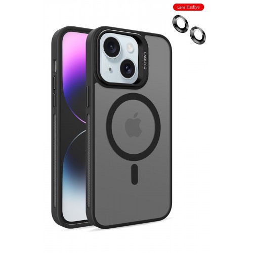 Joko iPhone 15 Kılıf Flet Lens Magsafe Kapak - Siyah Joko iPhone 15 Kılıf Flet Lens Magsafe Kapak - Siyah