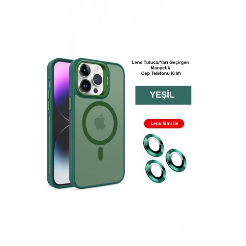 Joko iPhone 15 Pro Max Kılıf Flet Lens Magsafe Kapak - Koyu Yeşil Joko iPhone 15 Pro Max Kılıf Flet Lens Magsafe Kapak - Koyu Yeşil