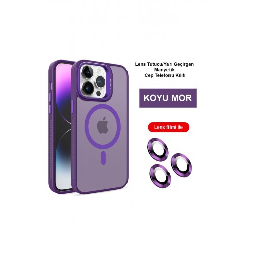 Joko iPhone 15 Pro Max Kılıf Flet Lens Magsafe Kapak - Derin Mor Joko iPhone 15 Pro Max Kılıf Flet Lens Magsafe Kapak - Derin Mor