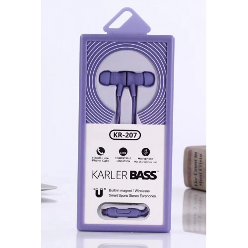Karler Bass KR-207 Mıknatıslı Kablolu Kulaklık - Mor Karler Bass KR-207 Mıknatıslı Kablolu Kulaklık - Mor